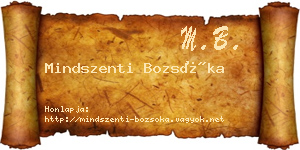 Mindszenti Bozsóka névjegykártya